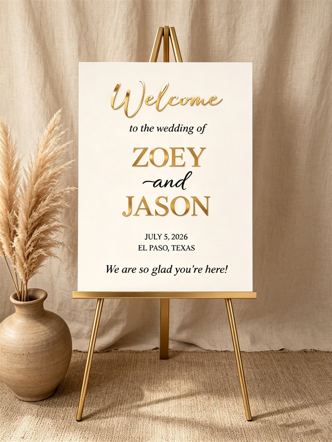 Wedding Welcome Sign - Personalized acrylic wedding welcome sign, modern and fashionable decoration of the wedding entrance. Welcome to our wedding sign
